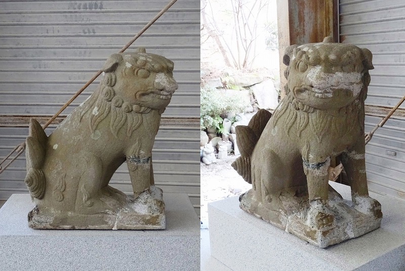 浪速狛犬修理中