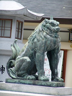 『名古屋護国神社』;昭和36年08月　作者不明ブロンズ狛犬